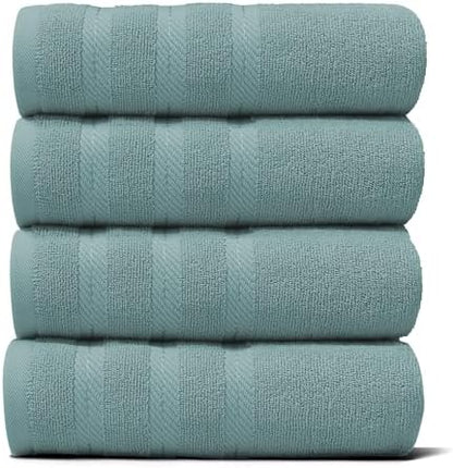 Hearth & Harbor Luxury Hand Towels - 100% Ring Spun Cotton Hand Towels for Bathroom, Shower, Spa, Soft & Absorbent Towels, 4 Piece Set, Teal