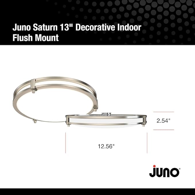 Juno Saturn Flush Mount Ceiling Light with Switchable Color Temperature (2700K-5000K), 13-Inch, Brushed Nickel