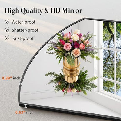 COFENY Bathroom Mirror, 24x40 Inch Black Oval Wall Mounted Mirror with Thin Metal Frame, Modern Bathroom Vanity Mirrors for Over Sink, Entryway, Living Room, Bedroom