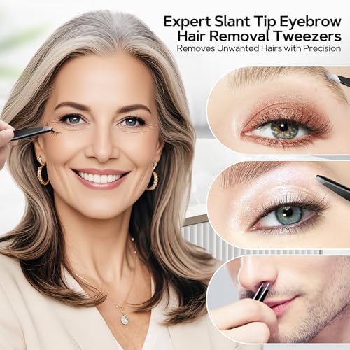MIYADIVA Magnifying Mirror 40X/30X/20X, 3.5 Inch Round Compact Mirror with Suction Cup, 2Ps Stainless Steel Tweezers, Perfect for Makeup, Eyebrows, Beards, Travel