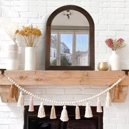 LOSOUR 2 Pack 40x30 Inch Arched Mirror, Farmhouse Decor Solid Wood Wall Mirror, Bathroom Mirrors, Vintage Mirror for Bathroom, Living Room,Bedroom, Entryway, Hallway,Foyer (Coffee, 2 Pack-40"L x 30"W)
