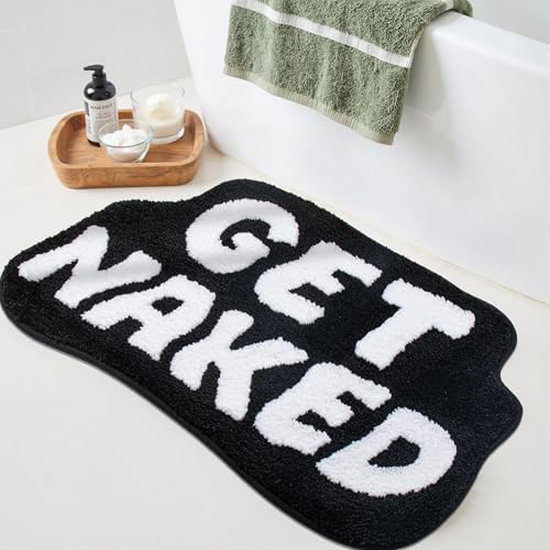 KOEXM Get Naked Bath Mat Cute Bathroom Rugs 20" x 32" Non-Slip