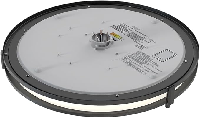 Juno Saturn Flush Mount Ceiling Light with Switchable Color Temperature (2700K-5000K), 16-Inch, Matte Black