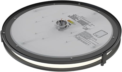 Juno Saturn Flush Mount Ceiling Light with Switchable Color Temperature (2700K-5000K), 16-Inch, Matte Black