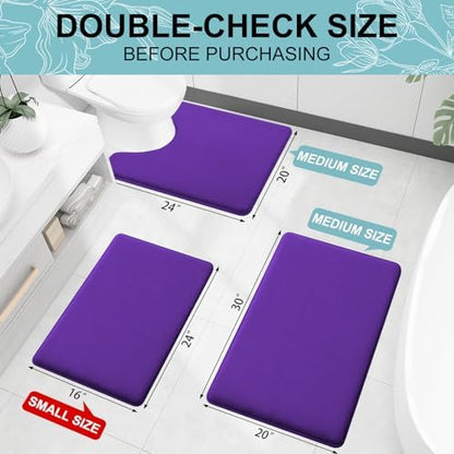Smiry Memory Foam Toilet Rugs 24x20, Extra Soft Absorbent Bathroom Rugs