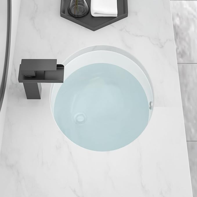 Undermount Bathroom Sink, 18''x15'' Oval Undermount Bathroom Sink White Porcelain Ceramic Bathroom Vessel Sink Under Counter Vanity Sink Bowl Lavatory Basin, inner dimension 16" x 13"