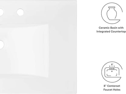Modway EEI-4837-WHI Cayman 30" Bathroom Sink, White