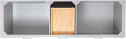 DKB Alenza 72 Inch Bathroom Vanity Double Sink — Grey Bathroom Vanity with Sink, 1.5" Edge Carrara White Quartz Countertop & Backsplash, 4 Soft-Close Doors, 4 Dovetail Drawers
