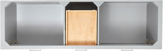 ARIEL Bristol 72-inch Bathroom Vanity with Sink,Solid Wood, 1.5-inch Carrara White Quartz Countertop & Backsplash, Double Rectangular Porcelain Sink, 4 Soft Closing Doors, 4 Dovetail Drawers, Grey