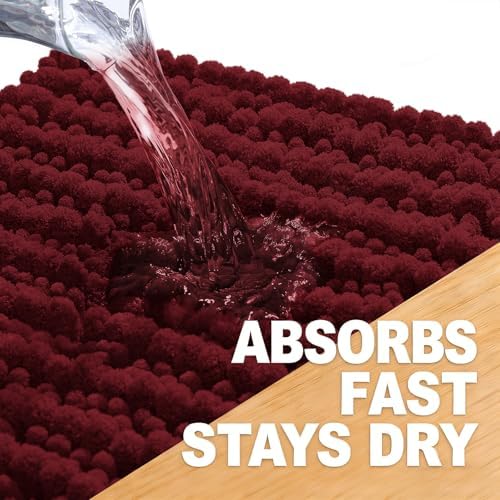 OLANLY Bathroom Runner Rugs 47x24, Thick Soft Absorbent Chenille Bath Rugs