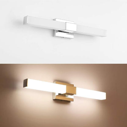 LED Bathroom Vanity Light 24 inch, 12W Modern Makeup Mirror Light Lamps, Indoor Wall Light 4000K, for Bathroom, Powder Room, Mirror Cabinets, Bedroom and Living Room. Chrome Finish.