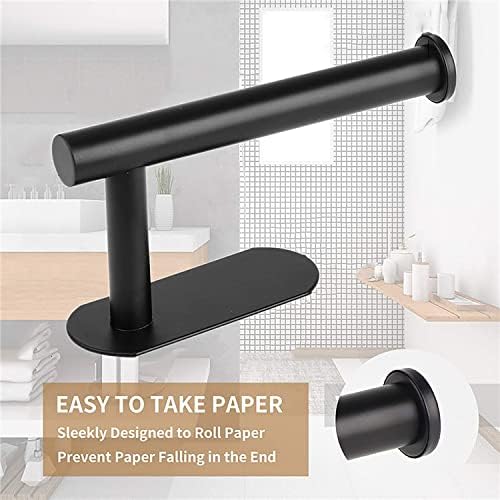 JOPOFI Self Adhesive Toilet Paper Holder - Matte Black（2 Pcs）