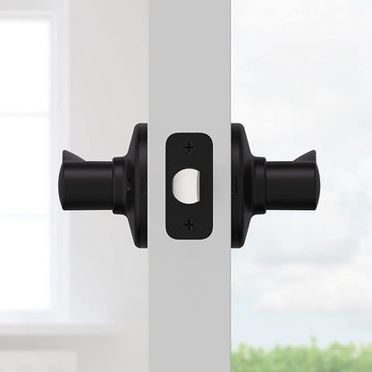 Kwikset Balboa Interior Passage Door Handle, Lever For Closet and Hallway Doors, Reversible Non-Locking Handle Lever, Matte Black