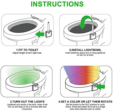 4 Pack Color Changing Toilet Night Light Motion Sensor Led Toilet Motion Activated Led Washroom Night Lamp(16 4)
