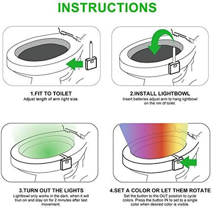 4 Pack Color Changing Toilet Night Light Motion Sensor Led Toilet Motion Activated Led Washroom Night Lamp(16 4)
