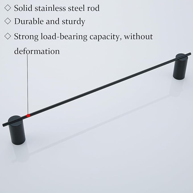 RANDOM Matte Black Bathroom Hardware Set 4 Pieces Stainless Steel Black Towel Bar Set Includ 18 inch Hand Towel Holder Toilet Paper Holder and 2 Towel Hooks Wall Mounted Bathroom Accessories Kit