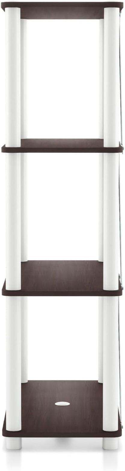 Homes: Inside + Out Apexa Modern 4-Tier Wide Shelving Units, Collectibles Display Shelves, Easy Assembly Standing Shelf, Home Storage Organizer for Living Room, Bedroom, Office, Espresso