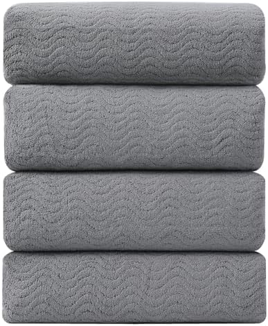 4 Pack Washcloths Set 13"x13",Grey Towel Set for Bathroom,Highly Absorbent & Quick Dry Premium Towel for Daily Use,Soft Microfiber Multipurpose Washcloths Towel Set for Hotel, Spa,Shower,Gym