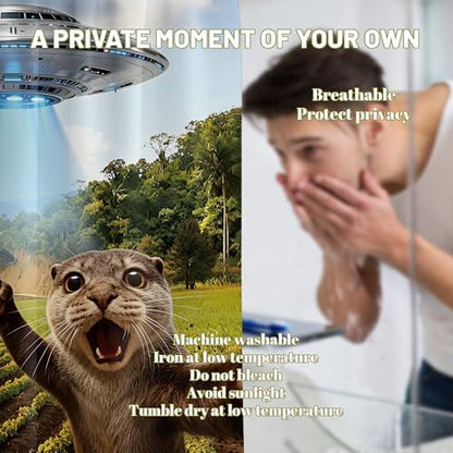 Funny Otter Shower Curtain Fun Carzy UFO Shower Curtains for Boys Bathroom Decor Sets, Waterproof Cloth Fabric with Hooks, 70 x 72 Inch