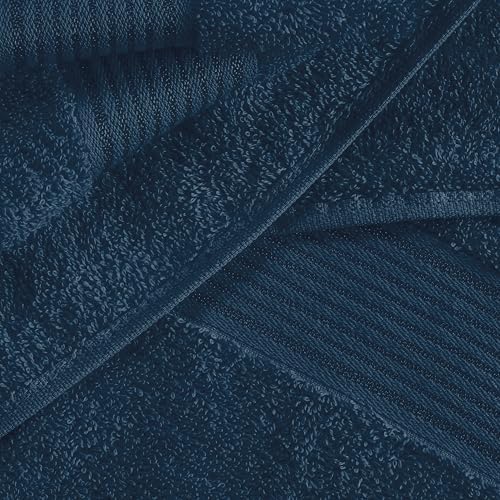 Belizzi Home Ultra Soft 6 Pack Cotton Towel Set, Contains 2 Bath Towels 28x55 inch, 2 Hand Towels 16x24 inch & 2 Wash Coths 12x12 inch, Ideal Everyday use, Compact & Lightweight - Mineral Blue