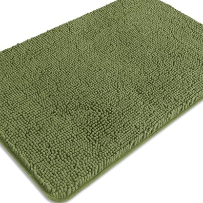 Sage Bathroom Rugs – Absorbent and Washable Bath Mat, Non-Slip, Thick Soft Chenille Bath Rugs for Bathroom Floor, Shower, Sink - 24" x 36"