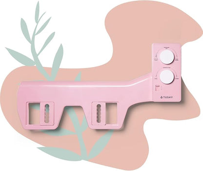 TUSHY Basic 2.0 Bidet Toilet Seat Attachment | Warm-Water Optional. Modern Sleek Design. Fresh Clean Water Sprayer (Non-Electric Self Cleaning Adjustable Nozzle), (Pink/White)
