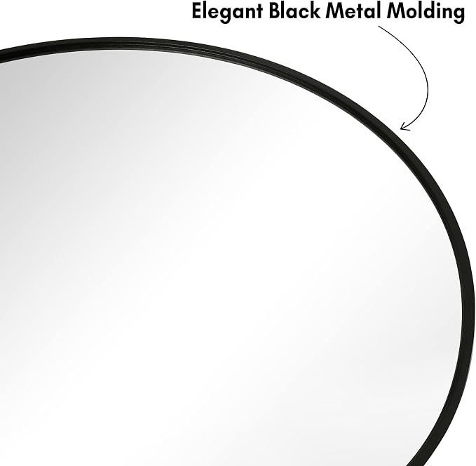 Americanflat 20x30 Arched Mirror - Large Hanging Mirrors with Durable Frame - Modern Mirror for Bathroom, Bedroom, Living Room - Mirrors for Wall Display and Home Decor - Black
