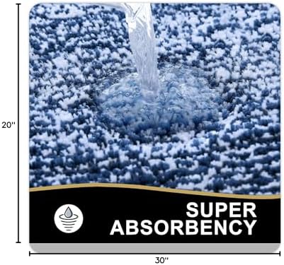 OLANLY Bathroom Rugs 30x20, Soft Absorbent Microfiber Bath Rugs, Navy