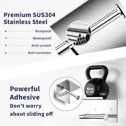 GLNLQ Chrome Toilet Paper Holder Wall Mount, Self Adhesive or Screw-in