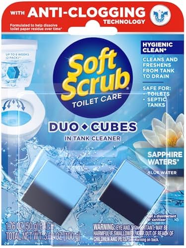 Soft Scrub In-Tank Toilet Cleaner Duo-Cubes, Sapphire Waters, 2 Count