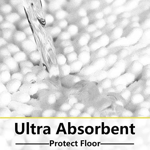 BOANKODU White Bathroom Rugs Sets 2 Piece, Soft Chenille Bath Mat Absorbent Bathroom Rug, Bathroom Mat with PVC Non-Slip Bottom, Machine Washable Bath Rugs (32x20 Inch + 24x16 Inch, White)