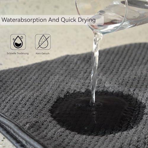 KinHwa Gray Hand Towels for Bathroom, Microfiber Face Towels, 11x20 Inch