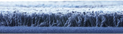 Hearth & Harbor Bathroom Rugs, Shaggy Plush Bath Mat, Ultra Soft Non Slip Backing Rubber, Chevron Design Bath Rug, Blue, 2 Piece Set