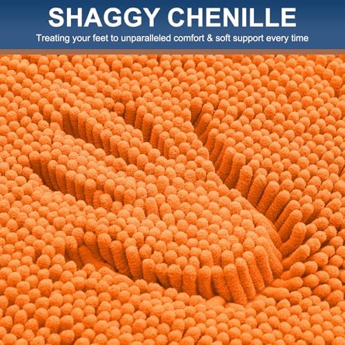 Smiry Bathroom Rugs 24X16, Luxury Chenille Extra Soft Absorbent Bath Mat