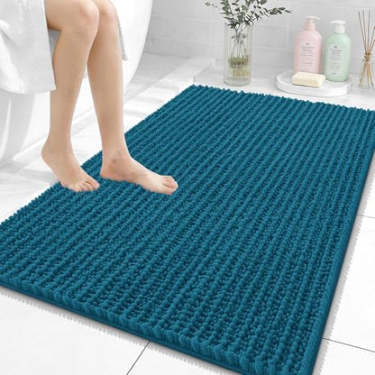 OLANLY Large Bathroom Rugs 40x32, Thick Soft Absorbent Chenille Bath Rugs