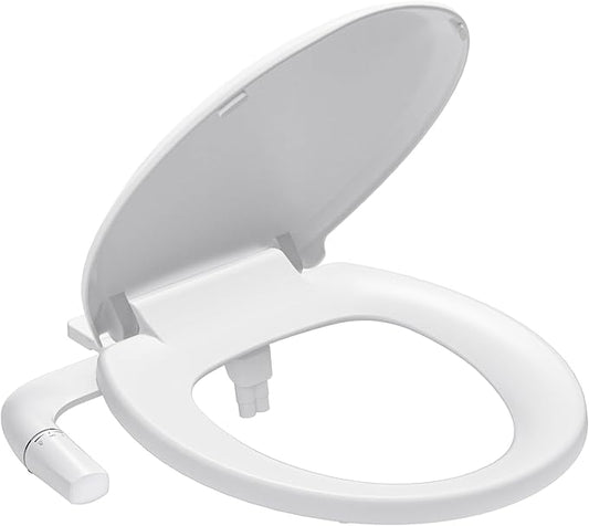 SAMODRA Bidet Toilet Seat with Soft Close Lid - Non-Electric Dual Nozzle System, Quick-Release for Easy Installation & Clean