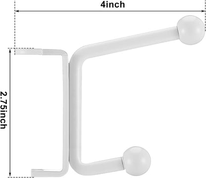Novabright 2 Pack Door Hinge Hanger Hook Behind Door Towel Rack Double Hook Doors Towel Bar Holder Hinge Mounted for Compact Spaces, Small Bathrooms, and Bedroom(White)