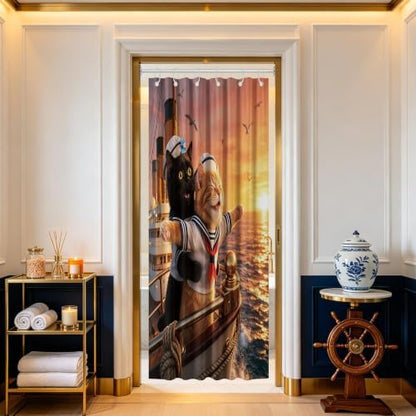 Small Stall Shower Curtain Rv Black Cat, 48 x 72 Inchs