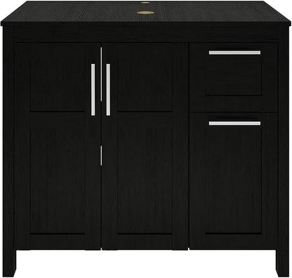 YOURLITE Bathroom Vanity, 36" Modern Black Bathroom Cabinet