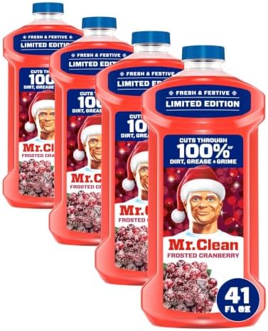 Mr. Clean All Purpose Cleaner, Cleaning Liquid, Frosted Cranberry, 41 Fl Oz (Pack of 4)