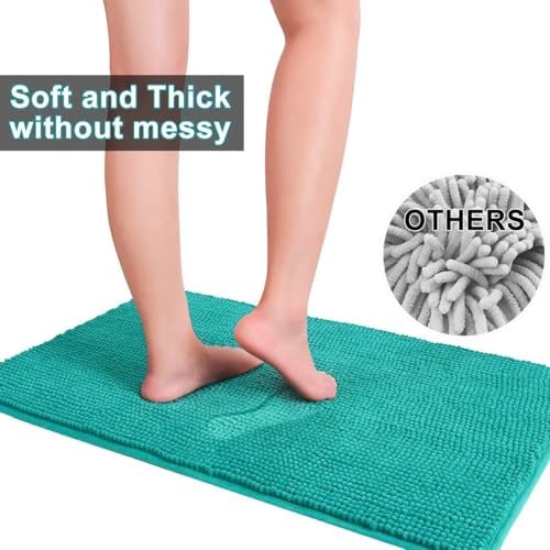 Urvoix Bathroom Rugs Sets 3 Piece, Non-Slip Chenille Bath Rug Set