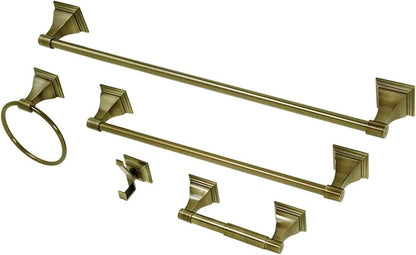 Kingston Brass BAHK61212478AB Monarch 5-Piece 18-Inch and 24-Inch Towel Bars Bathroom Accessory Set in Antique Brass