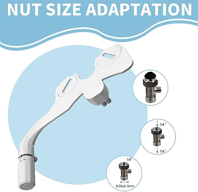 Ultra-Thin Slim Bidet - Non-Electric Cold Water Bidet Attachment | 0.19" Slim Non-Electric Bidet | Adjust Water Pressure | Female & Rear Care | Self-Cleaning Retractable Dual Nozzles
