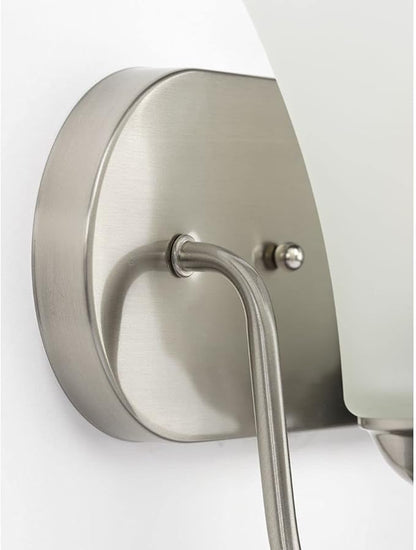 Progress Lighting Classic Collection 2-Light Etched Glass Traditional Bath Vanity Light Brushed Nickel, 7-7/8" x 13"