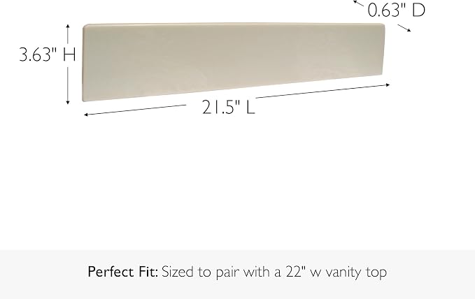 Design House 21.5-Inch Cultured Marble Bathroom Side Splash, Ivory Swirl Vanity Wall Protector, Waterproof & Easy to Install, 550913 | , Wall Mount, Classic, Cultured Marble, Bath, 550913