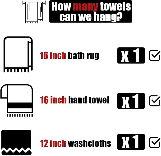 JQK Towel Bar Polished Steel, 19 Inch 304 Stainless Steel Thicken 0.8mm Towel Rack Chrome Bathroom, Towel Holder Wall Mount, Useable Length 16 Inch TB110L16-CH