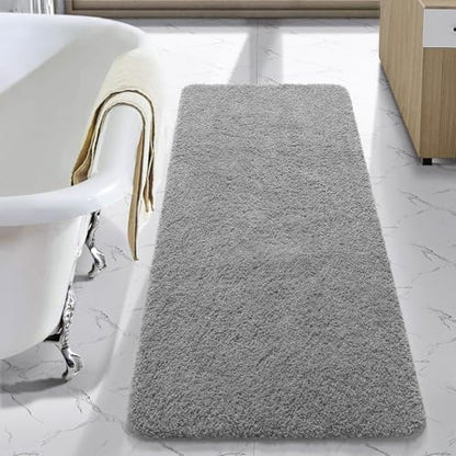 LOCHAS Bathroom Rug Runner 24x48 Inch, Bath Rugs Non Slip, Grey