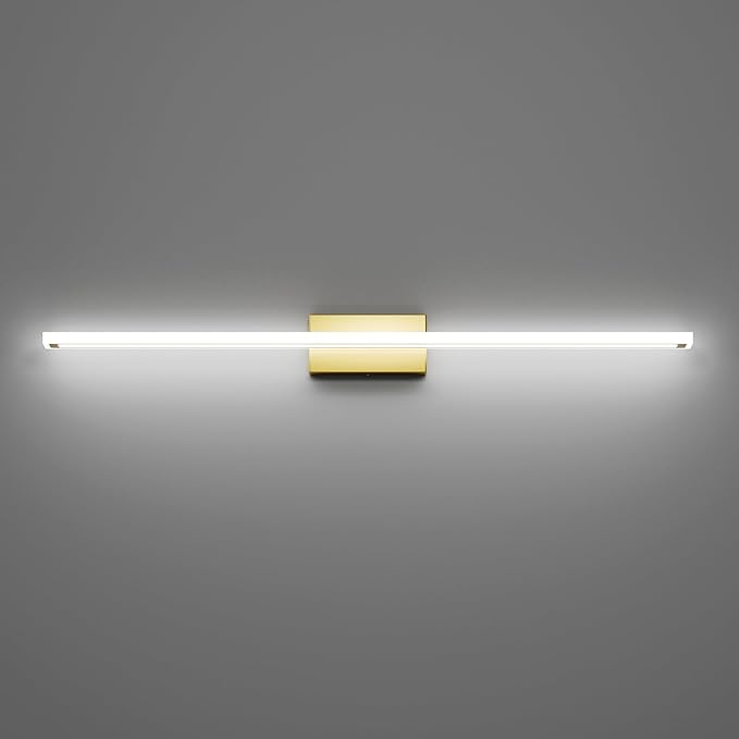 48inch Gold LED Bathroom Vanity Light Bar 40W Modern Bath Light Fixture Over Mirror Vanity Light Cool White 6000K