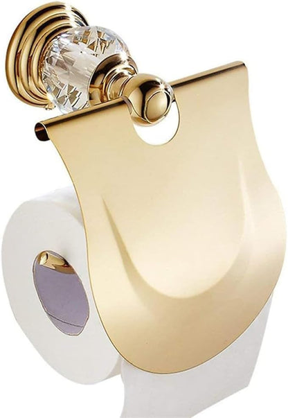 Crystal Bathroom Accessories Hardware Set Golden Towel Bar Set Hand Towel Paper Holder Hook Towel Ring Racks Wall Mounted