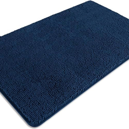 Bathroom Rugs 30 x 50 Inch – Extra Large Bath Mat | Absorbent and Washable Thick Chenille Bath Rugs Non-Slip Runner Rug for Bathroom, Shower, Tub(Navy Blue)